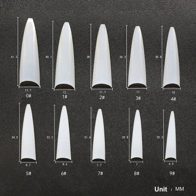 China Eco-friendly material artificial nails nail tips stiletto pointed nail false tips WG75 stiletto nail tips false for sale