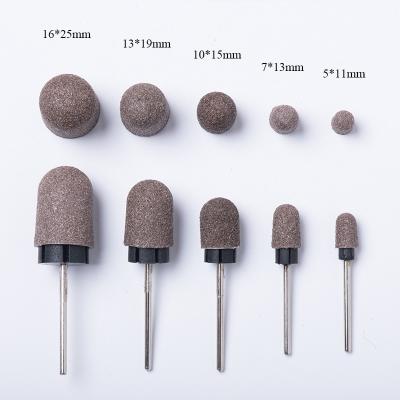 China Disposable Foot Care 10*15mm Nail Drill Bit Brown Callus Remover Foot Trimmer Electric File Pedicure Sanding Cap E File for sale