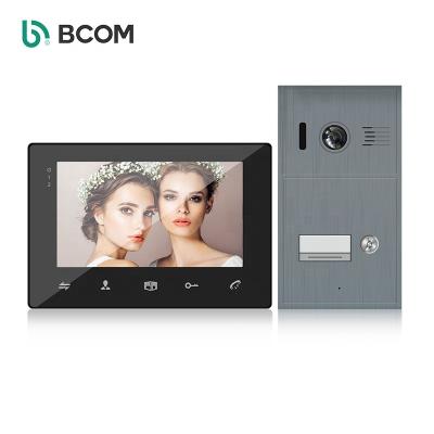 China Built-in camera house inside two line portero video intercom with doorbell, intercom with no wire two wire apartment building intercom kit for sale