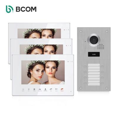 China Built-in watrerproof 2,bus 3 multi wire unit camera video door bell intercom villa home smart 2wire door phone video intercom for sale