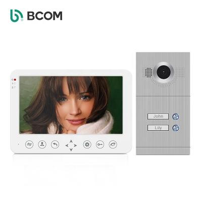 China 4 Intercom High Quality Luxury Home Multiroom Multi-Function Wired Video Doorphone 84715+84214-2 Security Intercom Two Monitors for sale