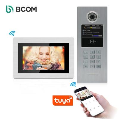 China Tuya Built-in App Support Camera Video Intercom Sip Video Doorphone Intercom Smart Kit for Building,Android/IOS System Waterproof Silver for sale