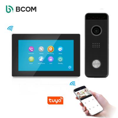 China Motion Detection Bcomtech 2020 10 Inch Video Door Phone Intercom Set IP Tuya Visible Doorbell Kit , Video Intercom 10 Inch 4 Wire for sale