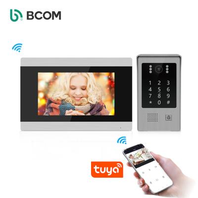 China Built-in camera Bcomtech custom 7 inch ip65 waterproof TFT video door system intercom visible doorphone for sale