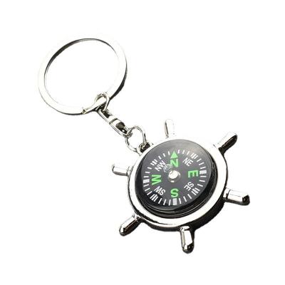 China Custom Lettering Compass Creative Car Business Handheld Gift Activities Car Helmsman Key Chain Key Chain for sale