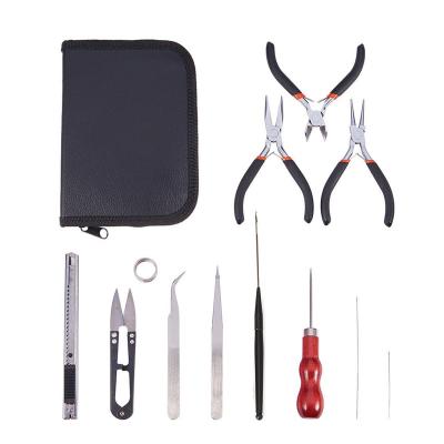 China Jewerly Making (Different Beads) Combination 12pcs Hardware Accessories Jewelry Making Tool Kit DIY Handmade Jewelry Tools Pliers for sale