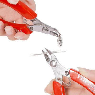 China Jewerly Making (Different Beads) Red Electronic Cutting Handle Stainless Steel Pliers Jewelry Pliers Hardware Diy Handmade Tools for sale