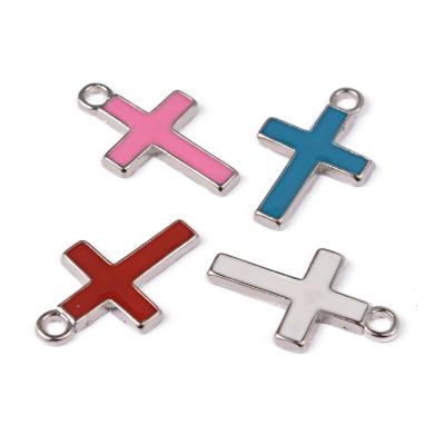 China Cross Alloy Drip Color Pendant Jewelry Accessories Cross Necklace Diy Casual/Sporty Drop Earrings Pendant for sale