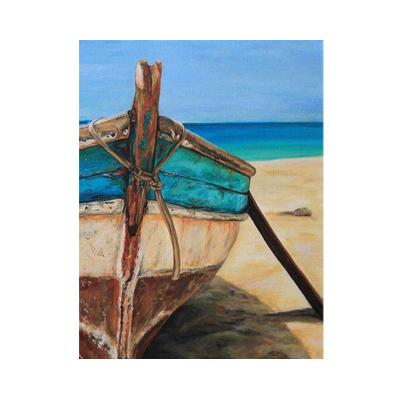 China Hot Selling Non-Toxic Landscape 5d Diamond Painting Full Of Diamonds Seaside Boat Room Custom Diamond Painting for sale