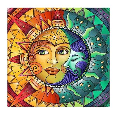 China 35CMX35CM Moon Face Full Drill Crystal Rhinestone DIY 5D Non-Toxic Paint By Numbers Diamond Painting Kits For Adults for sale