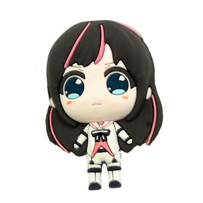 China DIY TOY Direct Selling High Quality Custom Rubber Girl Cute Character Key Chain Toy Doll PVC Wholesale Price Factory Key Chain for sale