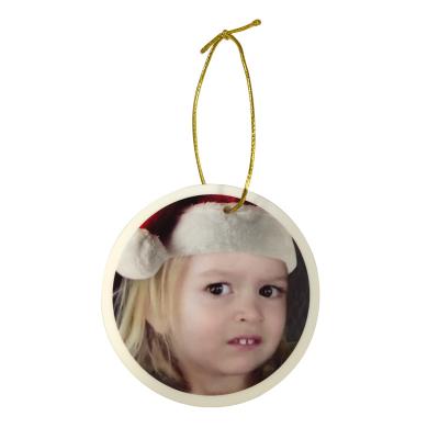 China Eco-Friendly Recycle Wholesale Beautiful Christmas Ornaments Sublimation Photo Printing Flat Gloss White Acrylic Ornament for sale