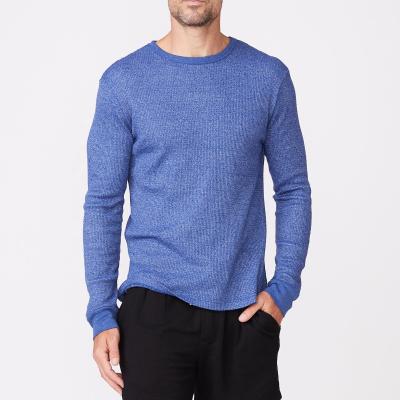 China Custom Men's Casual Slim Fit Sportswear Long Sleeve Sweatshirt Breathable Round Neck Fitness Basics Knitted Mens Gym Tops for sale