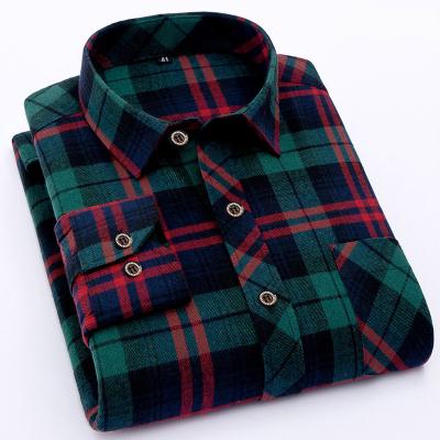 China Wholesale Custom High Quality Long Sleeve Breathable Check Flannel Shirt Polyester Men With Printing for sale