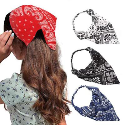 China Trendy Hair Bands For Women Soft Solid Vintage Hair Accessories Girls Soft Solid Vintage Suede Print Knot Headbands Elastic Bandanas for sale