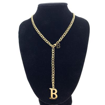 China Environmental Friendly Hot Selling Stainless Steel Letter-B Chain Pendant Necklace For Women Jewelry for sale