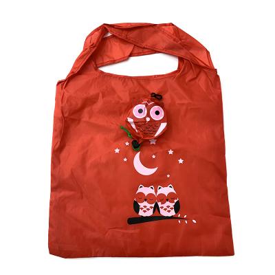 China Promotional Custom Foldable Polyester Shopping Bag Logo Printed Reusable Tote Bags Recycl Grocery Polyester Shopping Bag for sale