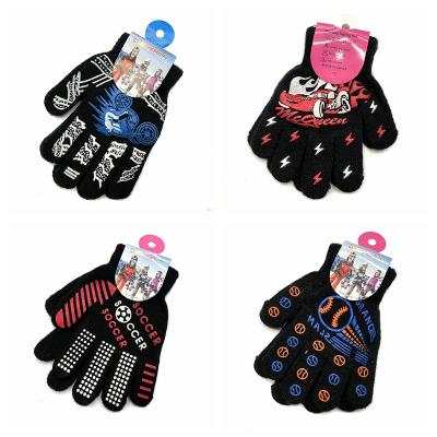 China Cheap Single Printed Hand Rubber Acrylic Gloves Wholesale Warm Stretchy Knitted Magic Gloves Winter Gloves for sale