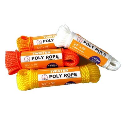 China PE High Strength 3 Strands PE Rope Polyethylene Rope Silver Rope for sale