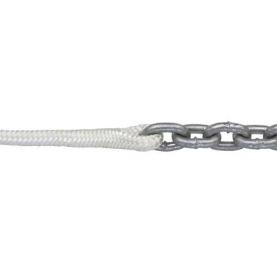 China High tensile strength braid rope made of 100% HT polyester. Come with stainless steel chain.sinking rope for sale