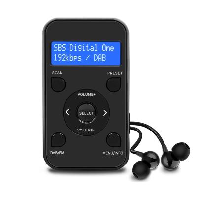 China Jenmart Hot Sale BLACK P210 DAB+ FM POCKET DAB RECHARGEABLE PERSONAL RADIO Phone Plug (Earphone Jack) for sale