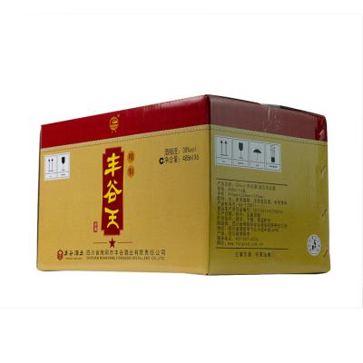 China China Wholesale Recyclable Custom Flute Box Biodegradable Corrugated Wine Packaging Paper Yellow Box for sale