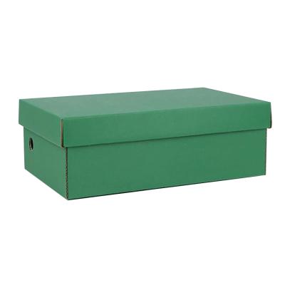 China Recyclable Green Shoes Pack Box Packing Custom Luxury Paper Cardboard Boxes Corrugated Folding Shipping for sale