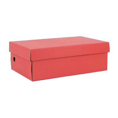 China Recyclable Red Corrugated Paper Cardboard Custom Luxury Packing Boxes Shoes Folding Package Cartons Shipping for sale