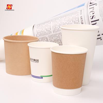 China Hot Selling Biodegradable Pe Cup 16Oz Custom Design 8 Ounces Paper Colored Disposable Coffee Cups for sale