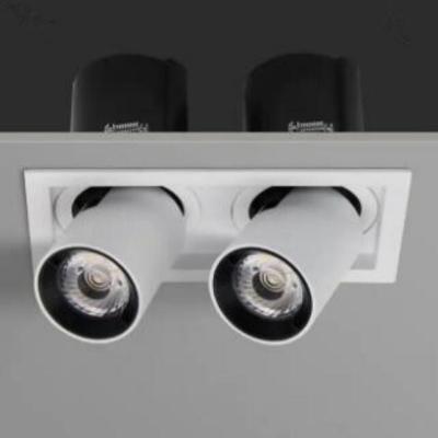 China Industrial COB LED downlight 350 Degree Adjustable Ceiling LED wall washer Downlight Recessed Antiglare One Double Triple Heads  Downlight for sale