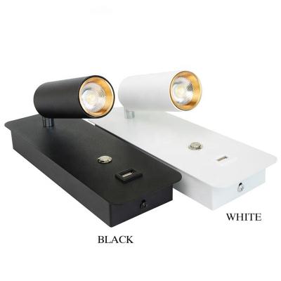 China DC5V USB Charge Indoor DC5V USB Charge 7W LED Wall Light Bedroom Modern Bedside Lamp Stair Study Livingroom Sconce Black White for sale