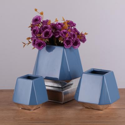 China Tangent Airplane Design Home Decor Modern Unique Porcelain Flower Pot/Wedding Decorative Ceramic Flower Pots for sale