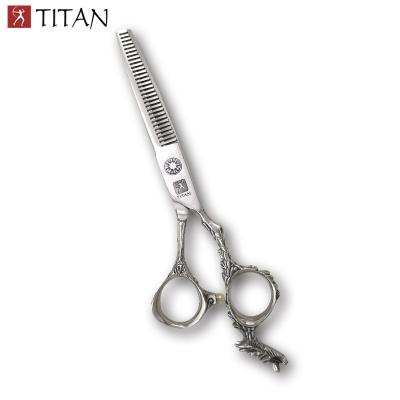 China Hot Wholesale 6.0 Inch Dragon Hair Scissors Thinning Scissors Thinning Scissors Hair Cutting Scissors Titanium Stainless Steel Carbon Steel 59-61HRC for sale