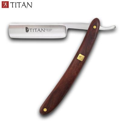 China Other Titan Razor Mahogany Wood Handle Steel Blade Shaving Straight Razor for sale