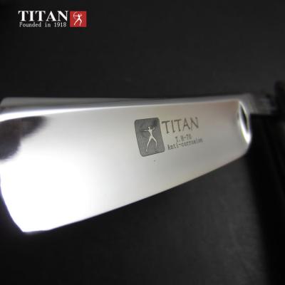 China Stainless Steel Wood Barber Private Label Titan Handle Straight Razor Shaving Razor for sale