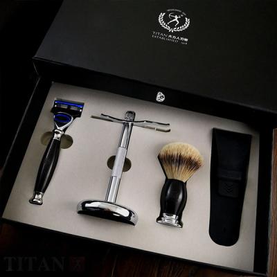 China 5 layers of blade razor set 5 layers of razor match blade with another 5 layers of blade Ebony Wooden Handle with Ebonywooden handle razor for sale