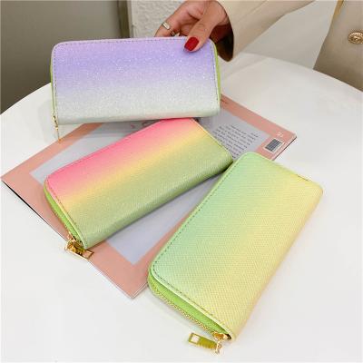 China FANLOSN Fashion Gradient Color Coin Pocket Purses and Handbags Ladies Wallet Waterproof for sale