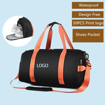 China Fashion FANLOSN Small MOQ Customized Logo Luggage Travel Bags Sneaker Bag Gym Bags With Custom Print for sale