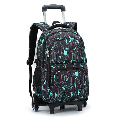 China FANLOSN Waterproof Kids Boys Girls Trolley Bags School Bags Backpack Printing Rolling Backpack On Wheels for sale