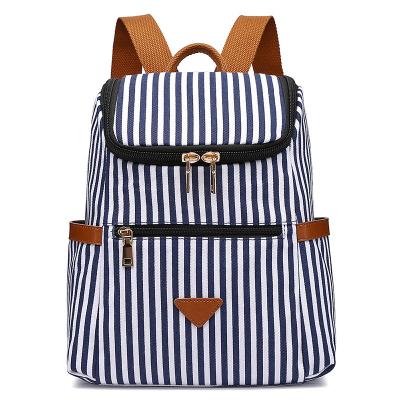 China FANLOSN Canvas Stripe Waterproof Custom Ladies Backpack Women Bag Deals Of The Day for sale