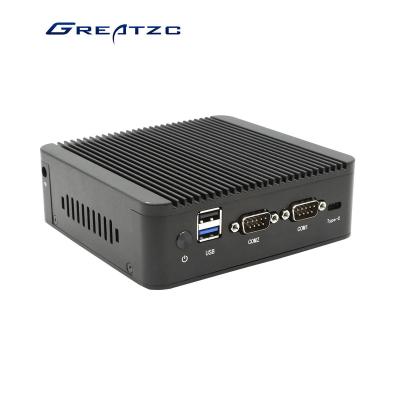 China Dual CPU Design J4125 Ethernet Fanless Mini PC With 2 COM ZC-N4125DL Fanless Mini PC for sale