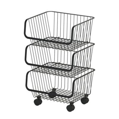 China Sustainable Stainless Steel Kitchen Storage Baskets Multilayer Vegetable Fruit Racks for sale