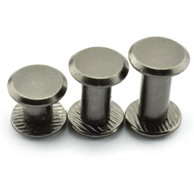 China Hook 5x6/10/12mm DIY Leather Decoration Binding Slotted Flat Head Stud Screw for sale