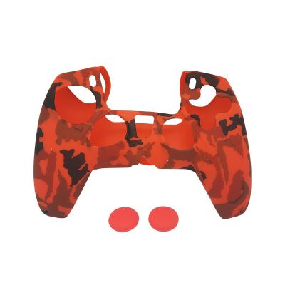 China Easy Installation OEM/ODM Camouflage Design Game Controller Flexible Silicone Cover for Sony PS5 Console Stickers and Skins for sale