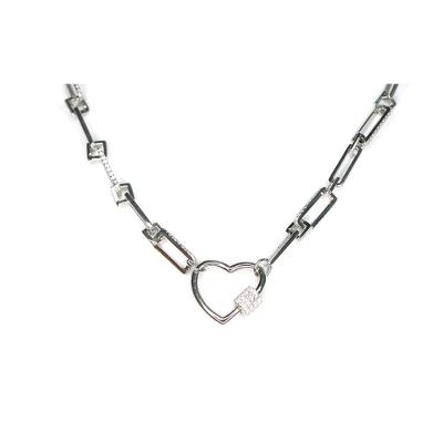 China For Direct Manufacturer Heart Shape 925 Sterling Silver Custom Statement Wedding and Anniversary Necklace for sale