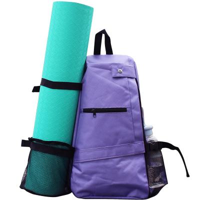 China Polyester factory price small yoga mat sling bag good quality travel mat holder bag gym bag for sale