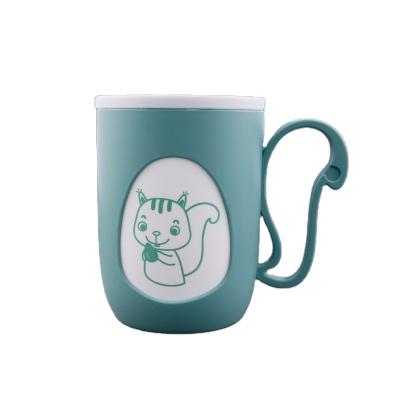 China Universal Sustainable Hard Plastic Travel Toothbrush Cup Squirrel Customized Cute Mug for sale