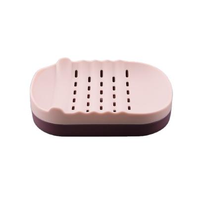 China Modern Fashionable Self Draining Non Slip Shower Bathroom Plastic Factory Supply Luxury Custom Soap Dish for sale