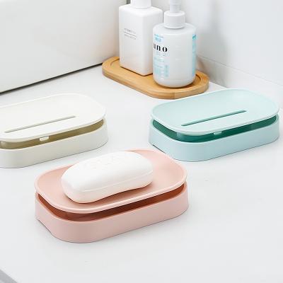 China Modern Fashionable Hotel Custom Reusable Environmental Friendly Reusable Bathroom Family Soap Dish White Plastic Soap Dish for sale