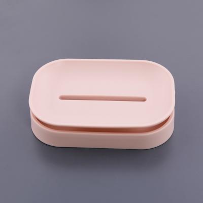 China Modern Fashionable Bathroom Custom Reusable Environmentally Friendly Rose Hotel Family Soap Dish Self Drain Plastic Travel Soap Dish for sale